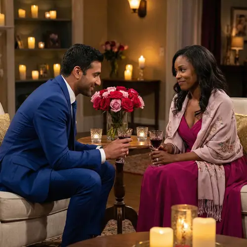 Romantic Conversation Between South Asian Man and Black Woman