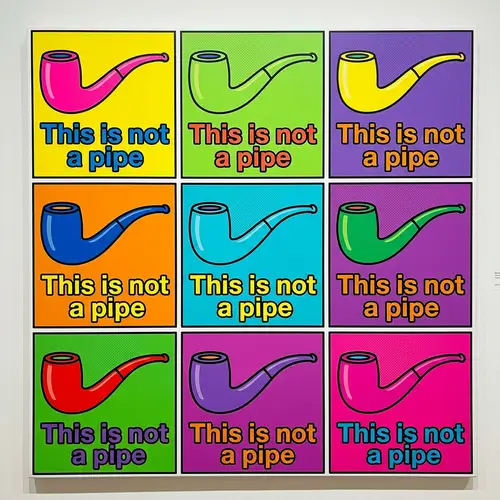 Pop Art Inspired Pipe: A Twist on Magritte's Concept