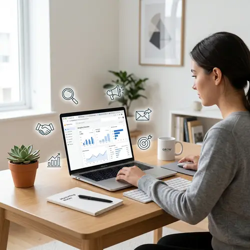 Minimalist Digital Marketing Workspace Design