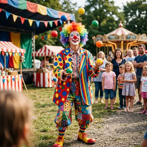 Vibrant and Whimsical Clown | Joyful and Colorful Performer