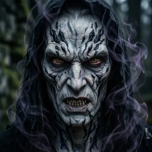 Venomous Dark Face: Intimidating Creature Art