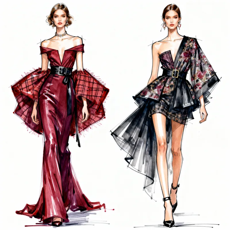 Runway-Ready Fashion Design Illustration