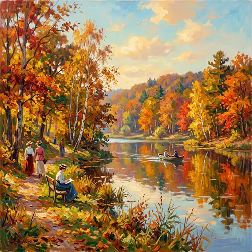 Indian Summer Impressionist Painting | Tranquil Vistas & Vibrant Hues