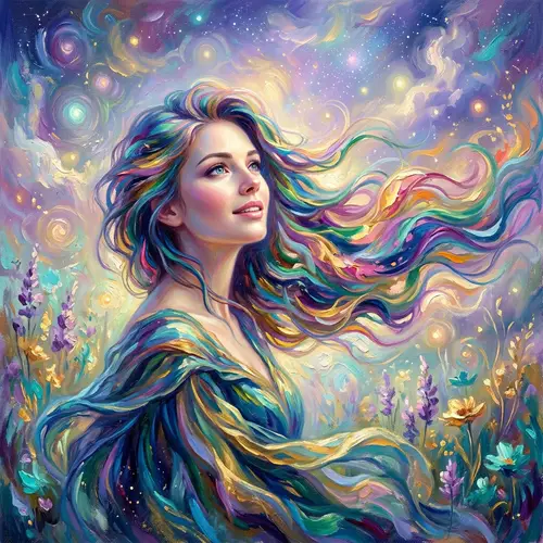 Surreal Ethereal Woman: Impressionist Digital Art