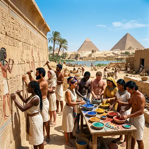 Ancient Egyptian Workers: Vibrant Craftsmanship