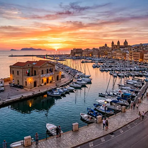 Trapani Naval League Sunset View | Historic Architecture & Maritime Charm