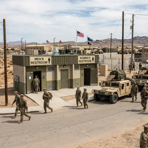 Military Base Bathroom: Men's & Women's Signs