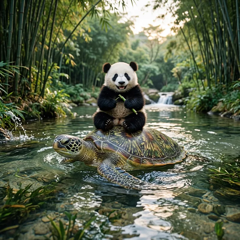 Panda and Turtle: A Unique Wildlife Duo Panda and Turtle: A Unique Wildlife Duo