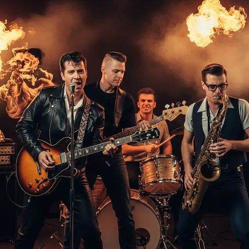 50s Rock and Roll Quartet Band in Action