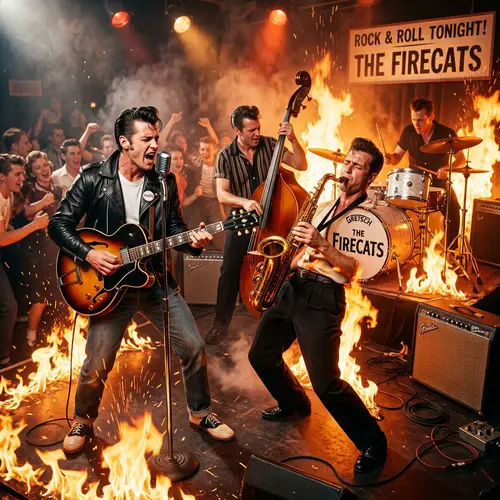 50s Rock and Roll Quartet Band in Action