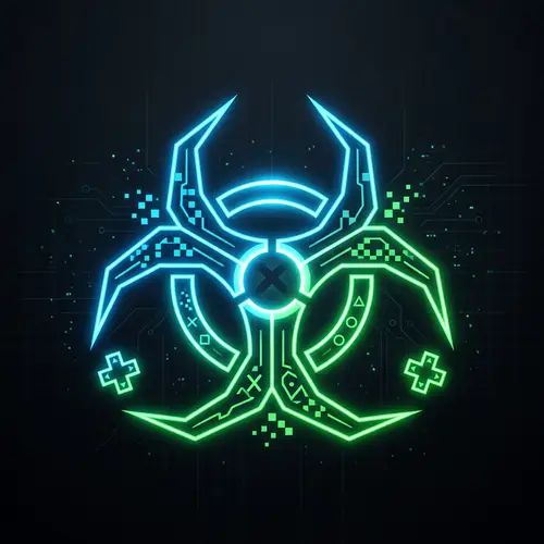 Minimalist Gamer Biohazard Logo Design