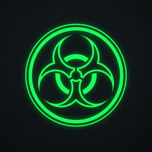 Minimalist Gamer Biohazard Logo Design