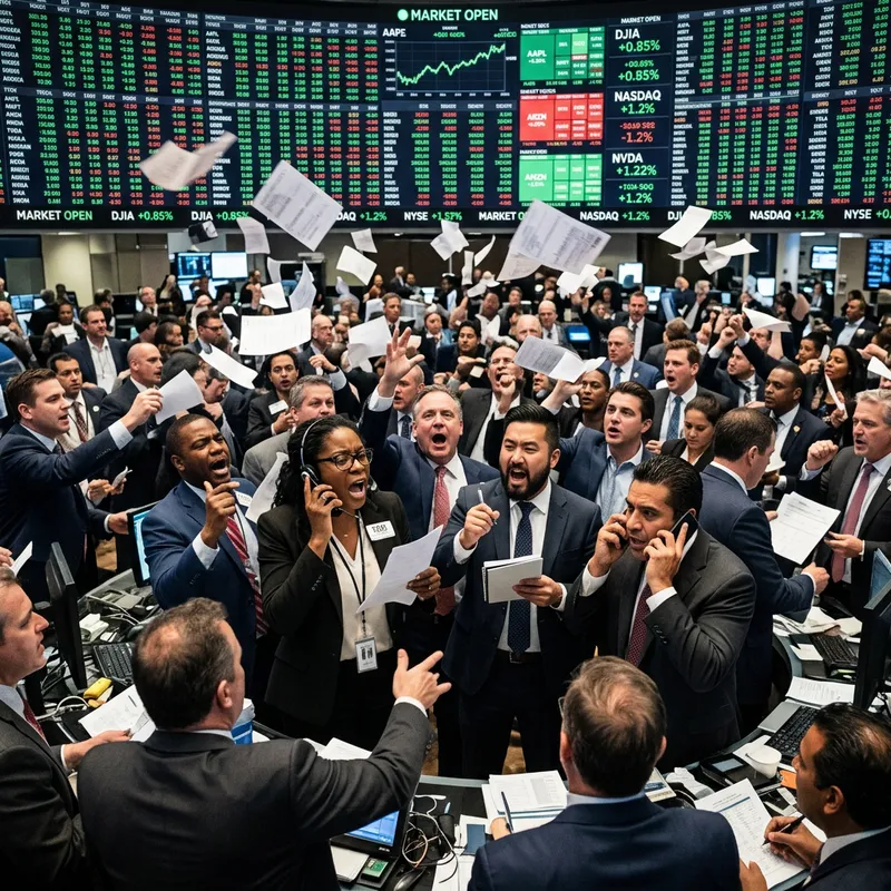 Bustling Stock Exchange Interior | Trading Platform Bustling Stock Exchange Interior | Trading Platform