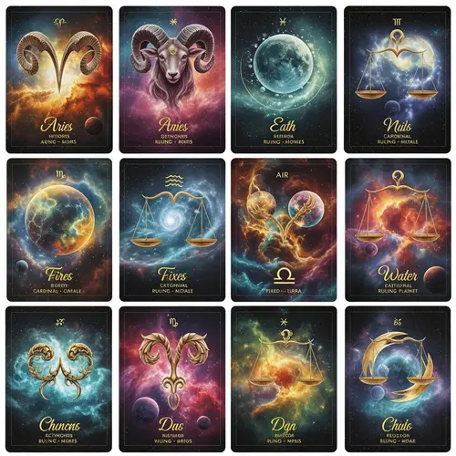 Zodiac Sign Tarot Cards: Mystical & Colorful Designs