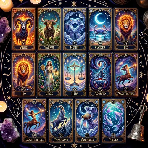 Zodiac Sign Tarot Cards: Mystical & Colorful Designs