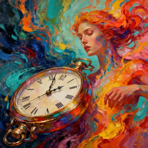 Digital Painting of Time's Passage in Surreal Style