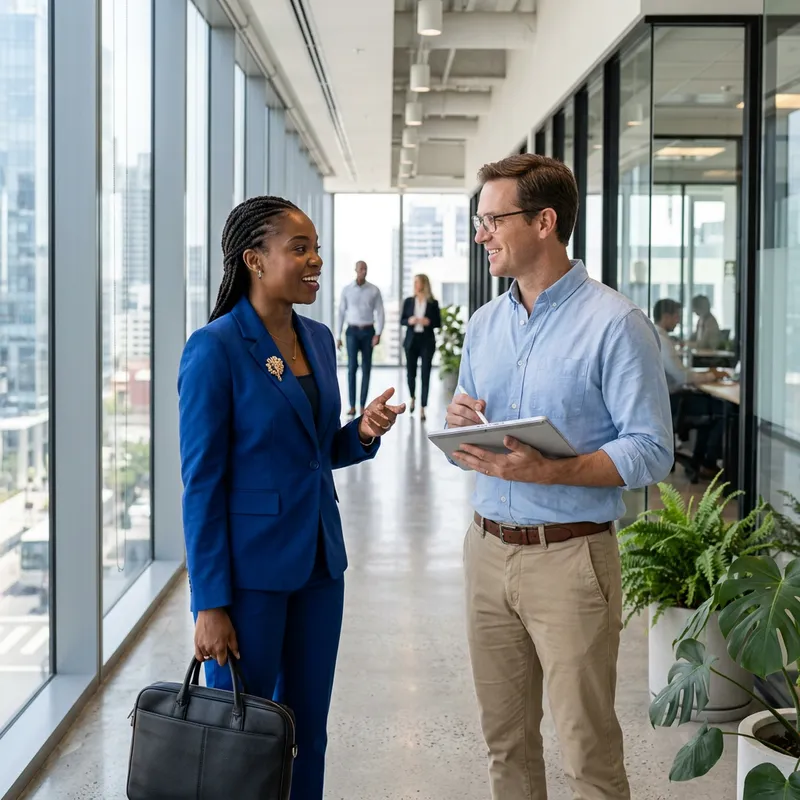 Business Professionals in Communication Dialogue