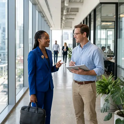 Diverse Professionals Engaged in Business Dialogue