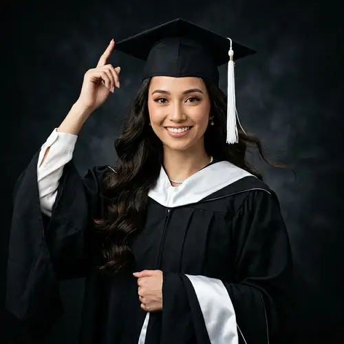 Graduation Portrait: Elegant College Graduate Image