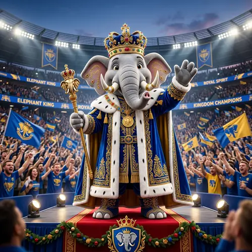 Elephant King Mascot for Events and Promotions
