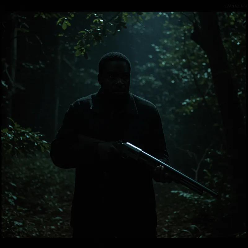 Mysterious Forest Guardian with Shotgun