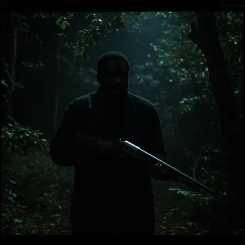 Mysterious Forest Guardian with Shotgun