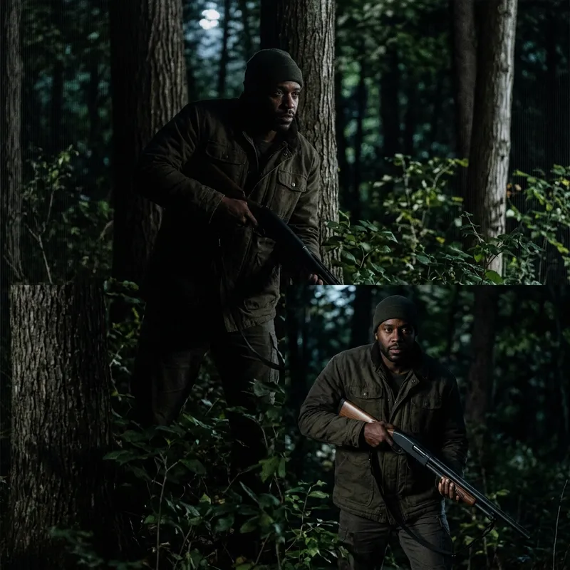 Mysterious Forest Guardian with Shotgun