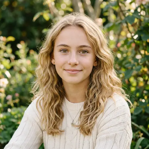 14-Year-Old Caucasian Girl with Blonde Wavy Hair - Portrait
