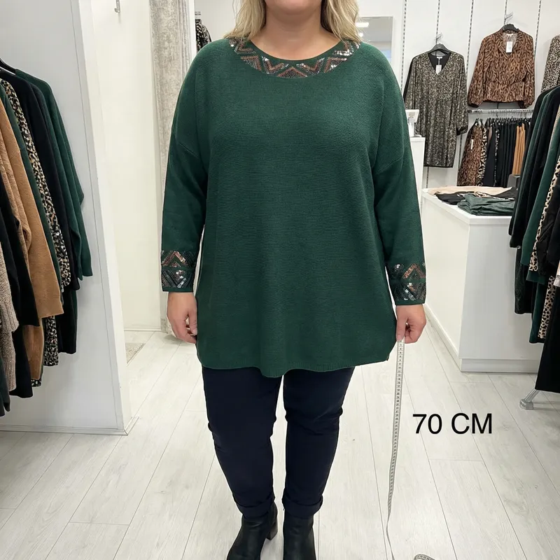 Chic Plus Size Sweater with Sequin Details