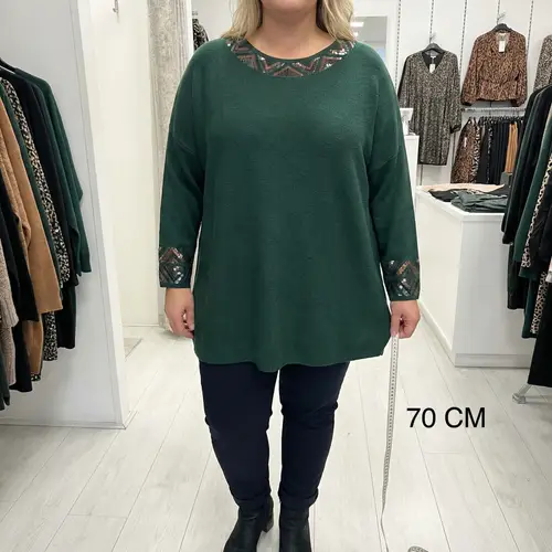 Chic Plus Size Sweater with Sequin Details