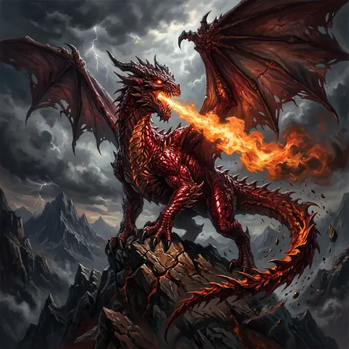Glistening Red Dragon: A Symbol of Formidable Might and Beauty