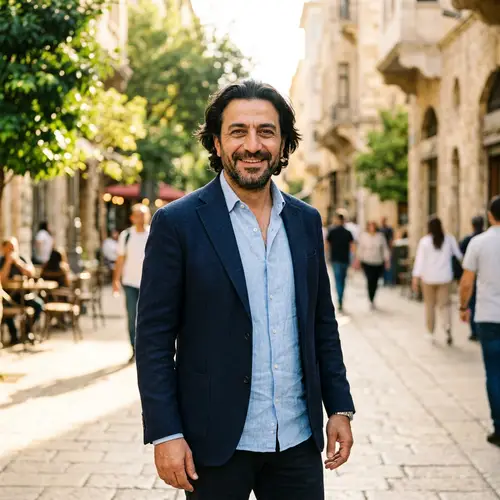 Middle-Eastern Man Smiling in Smart Casual Attire