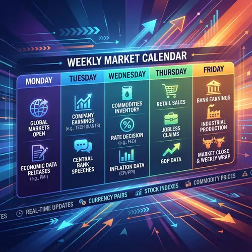 Weekly Financial Market Calendar Infographic