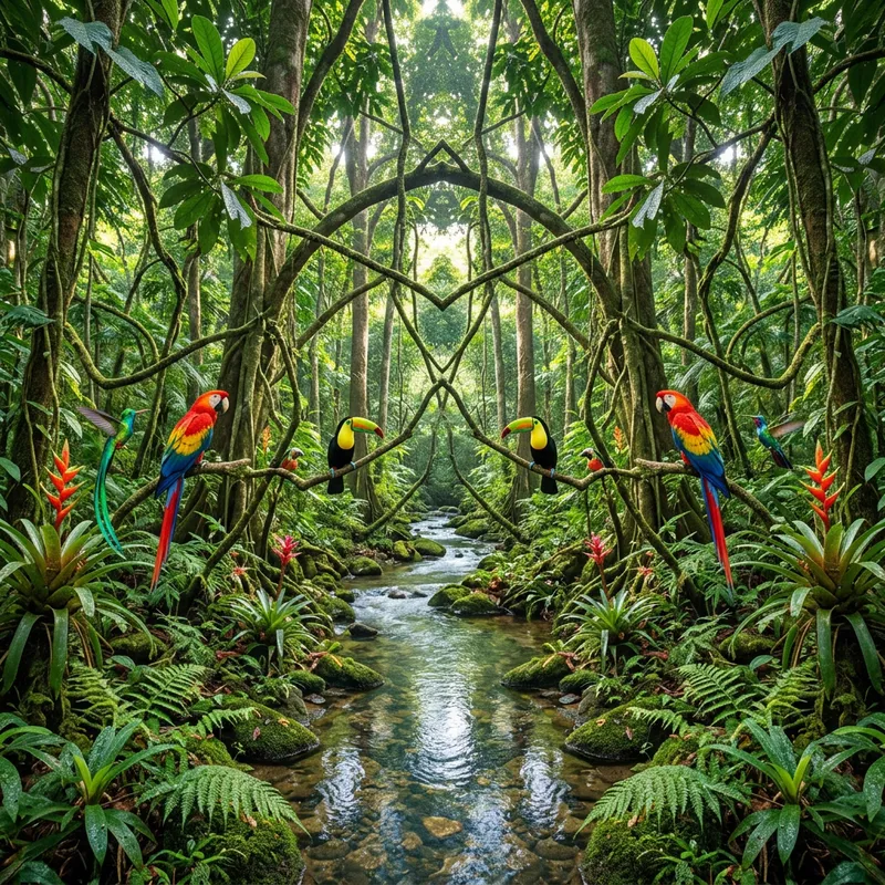 Vibrant Rainforest Geometry | Stunning Nature Display
