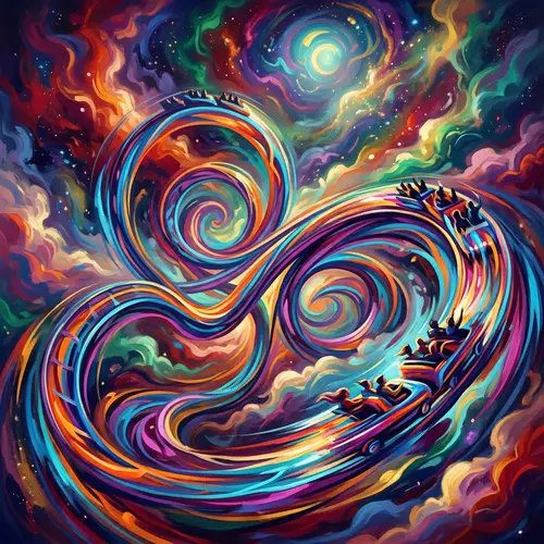 Vibrant Abstract Roller Coaster Art