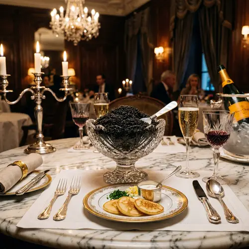 Luxurious Black Caviar in Crystal Bowl