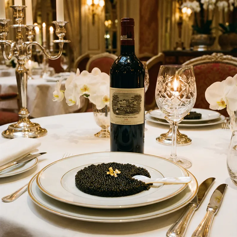 Elegant Black Caviar Dining with Wine Pairing