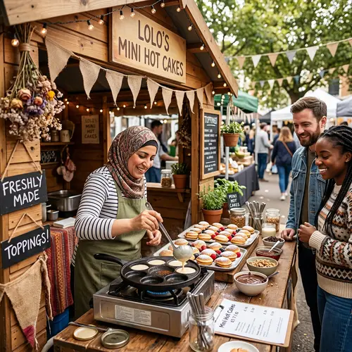 Charming Food Entrepreneurial Setup with Mini Hot Cakes