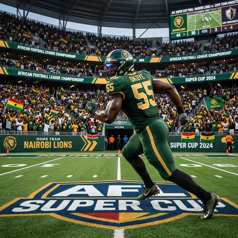 Jacked African NFL Player in Super Cup League