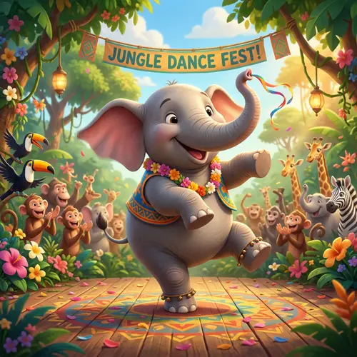 Joyful Animated Dancing Elephant