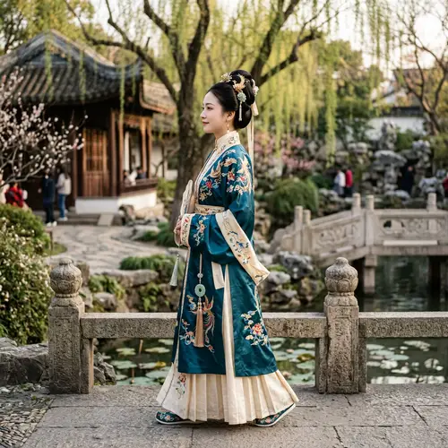 Beautiful Woman in Hanfu - Side Profile