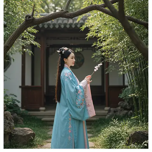 Beautiful Woman in Hanfu - Side Profile