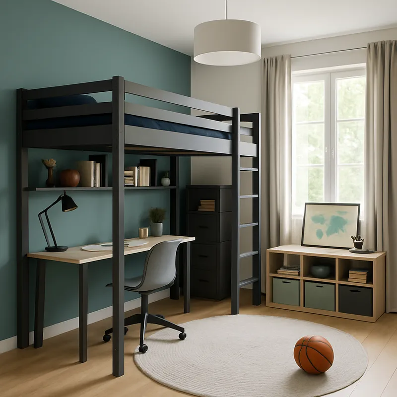 Modern Kids Room with Loft Bed Design