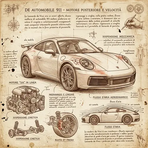 Modern Porsche 911 in Da Vinci Style
