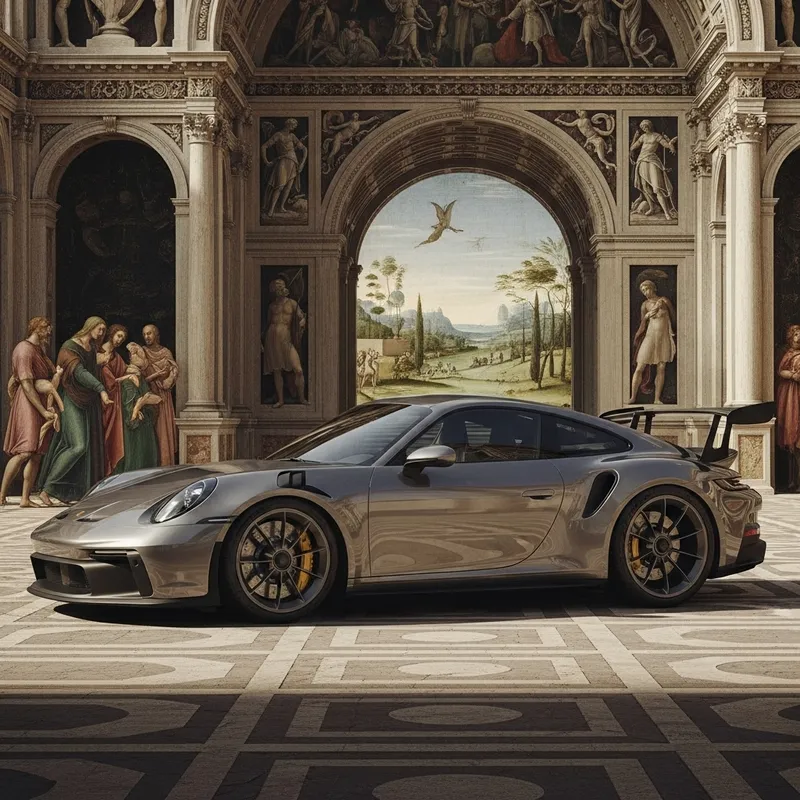 Modern Porsche 911 in Da Vinci Style