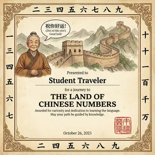 Travel Certificate for Learning Chinese in 2025