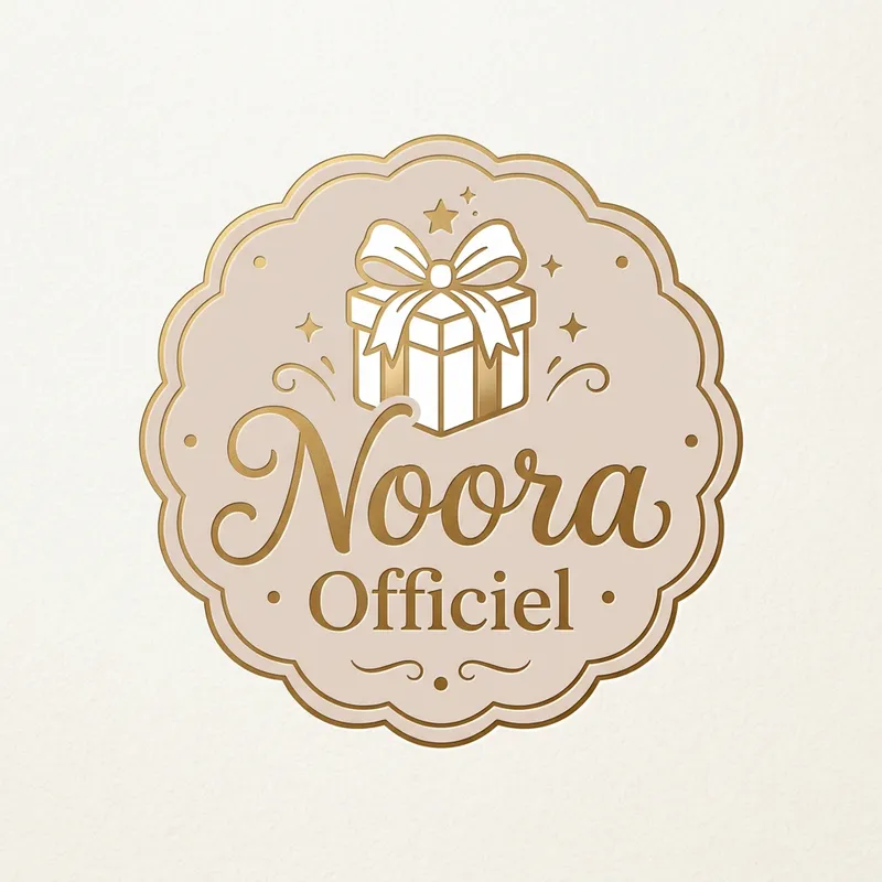 Chic & Playful Noora Officiel Gift Box Brand in Beige, White & Gold
