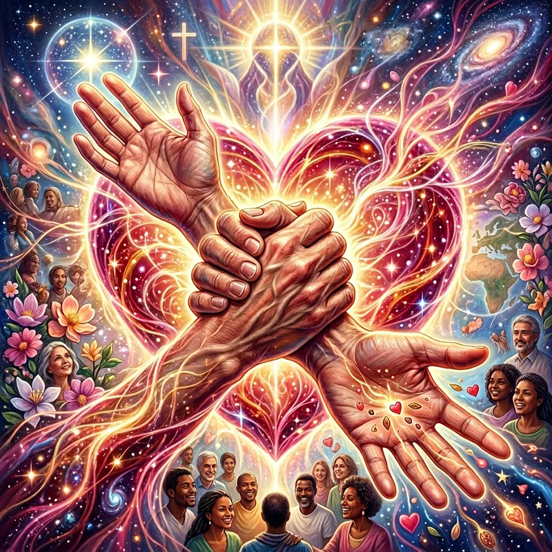 Eternal Love: Interlocking Hands Embracing Humanity