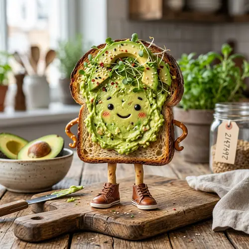 Creative Avocado Bread with Legs and Shoes