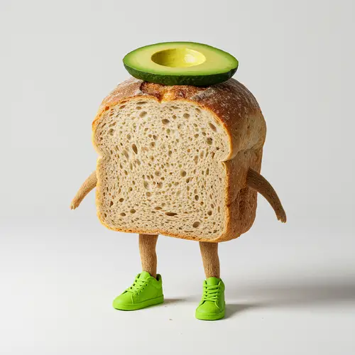 Creative Avocado Bread with Legs and Shoes
